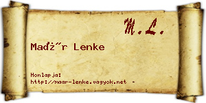 Maár Lenke névjegykártya